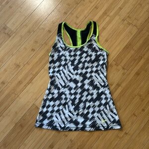 Nike Dri-Fit running tank size small. Black and neon green.